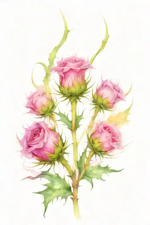 Scottish Thistle And Rose