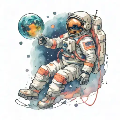 Astronaut Looking Moon