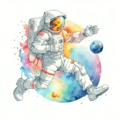 Astronaut Boxing A Planet