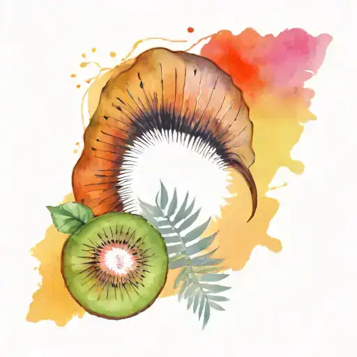 Kiwi Bird With Silver Fern Leaf