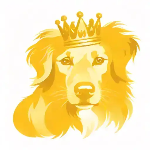 Golden Retriever Dog Wearing A Marie Gold Crown