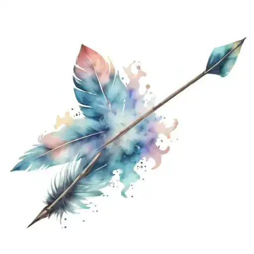 Hunting Arrow With Feathers Attached At Base