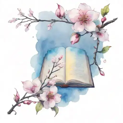 Bible And Sakura Flowers
