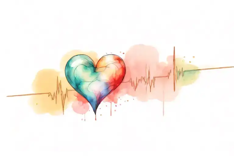 Heart And Heart Beat Line