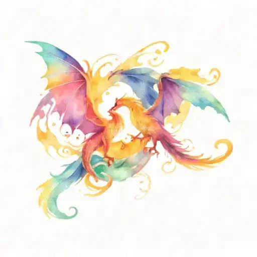 Dragon And Phoenix Soaring