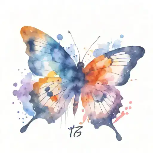 Butterfly Semicolon With Number 17 Incorporated