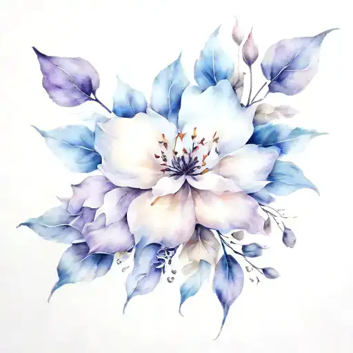 Floral Blue And Purple