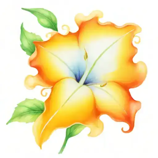 Morning Glory Flower With Stem And Fire