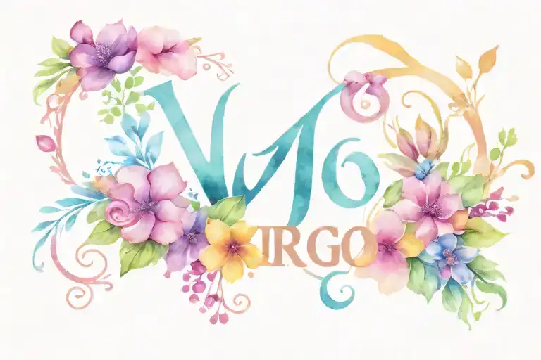 Virgo Sign With Flowers