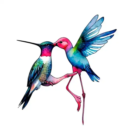 Hummingbird And Flamingo