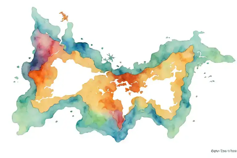 Nautical Map With Various Sea