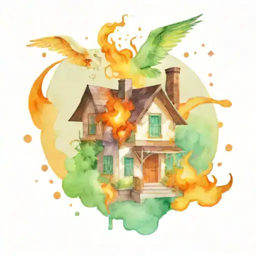 A Burning Residence And Flying Money