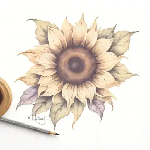 Sunflower Tattoo Design