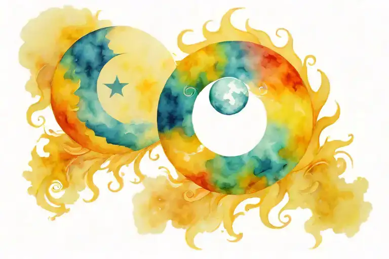 Sun And Moon Merging Together