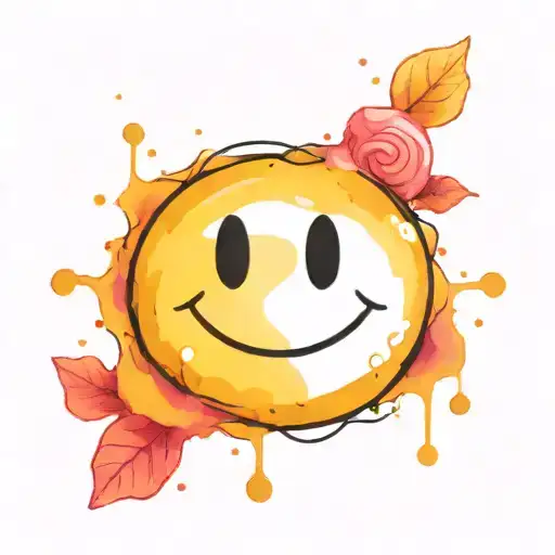 Yellow Smiley Face With Black Outline