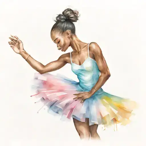 African American Ballerina Dancing Freely