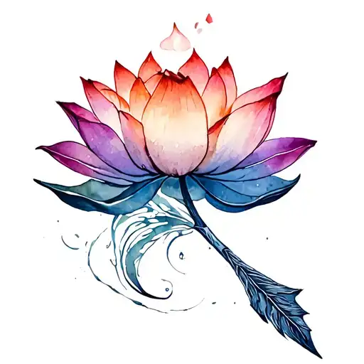 Lotus Arrow Tattoo Design
