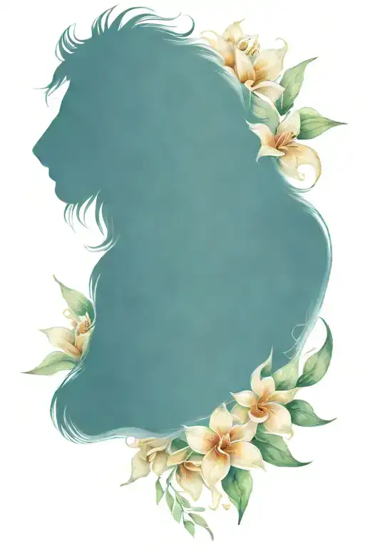 Lion With Cattleya & Layla Flowers Surrounding