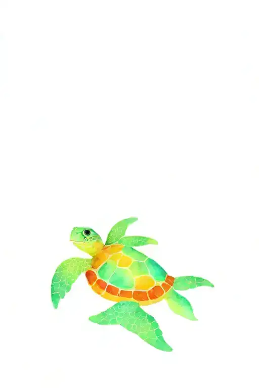 Sea Turtles Swimming In The Ocean Scene