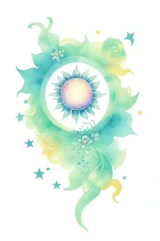 Best Friend Sun Moon Floral Patterns