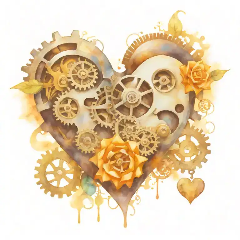 Melissa With A Mechanical Heart With Gears And Locks And Keys