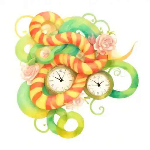 Long Snake Money And Time Colorful