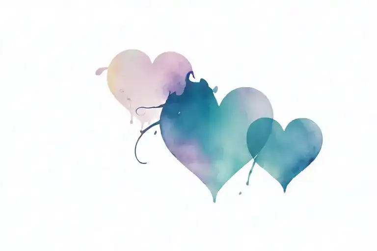 Purple Heart And Black Heart