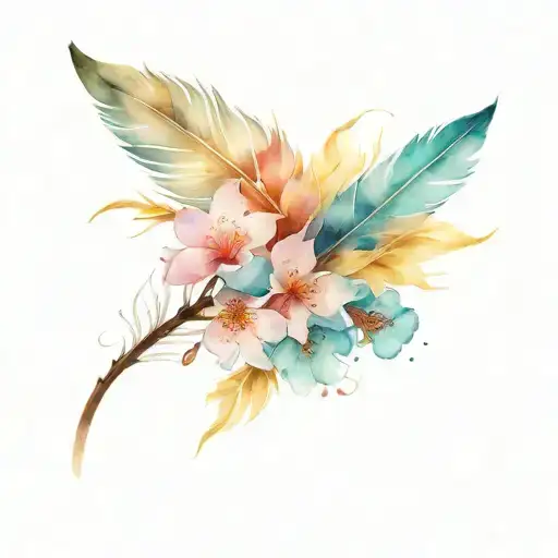 Feather And Cherry Blossom