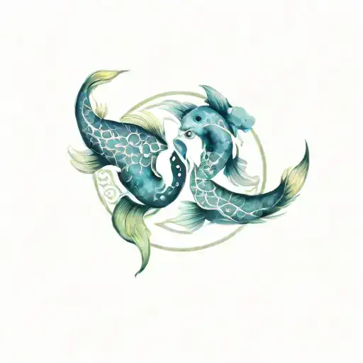 Koi Fish Yin Yang Gemini Sign