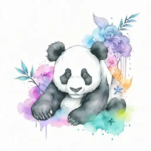 Panda With Sagittarius Zodiac Sign