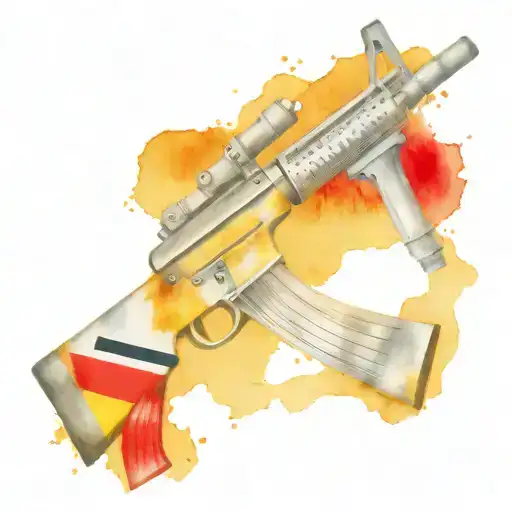 Gun M16 With Germany Flag
