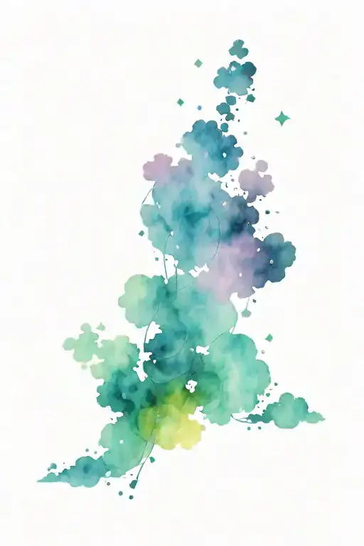 Clouds And Fairy Sparkles Scattered