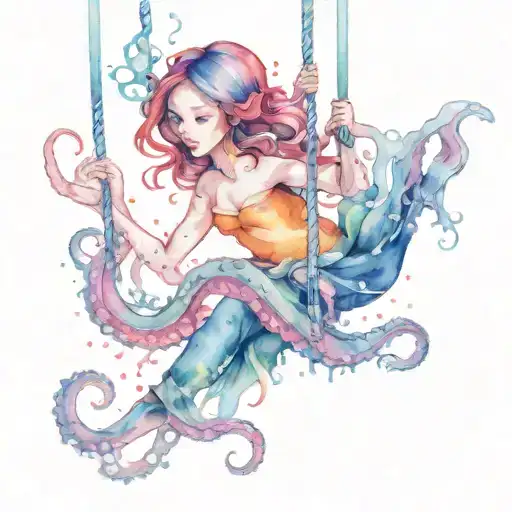 Octopus And Girl Swinging