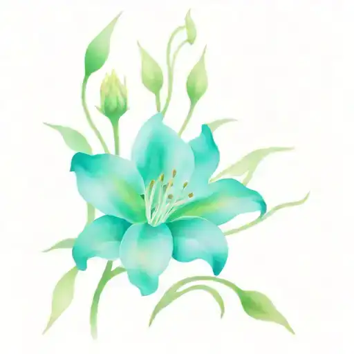 Lily And Aster Stems Entwined Together