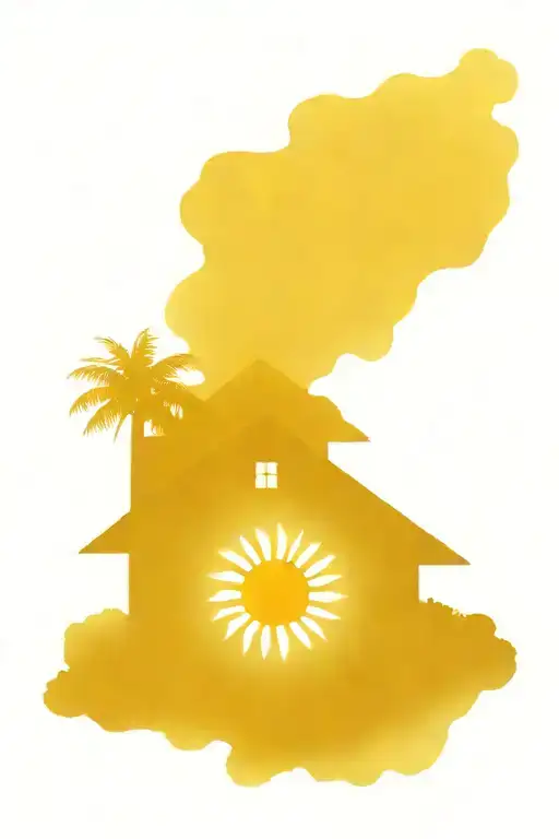 House With A Sun Shining