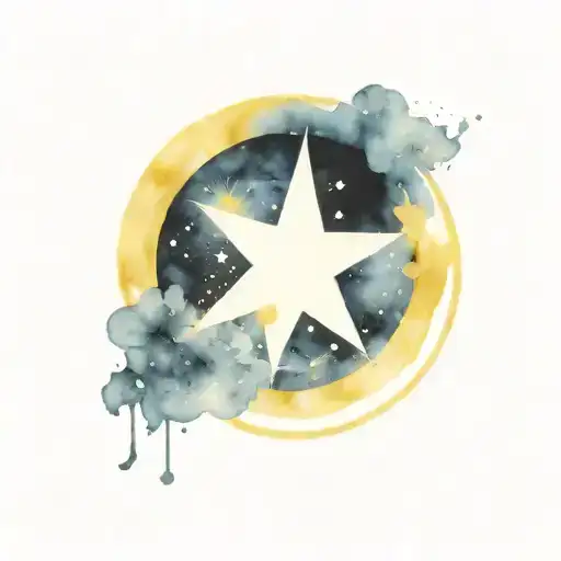 Star In A Circle Crystal Yellow And Black Colour