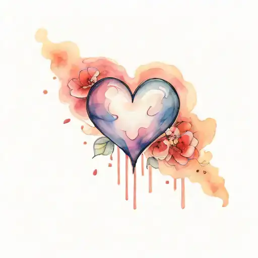 Cute Love Heart Pink And Red