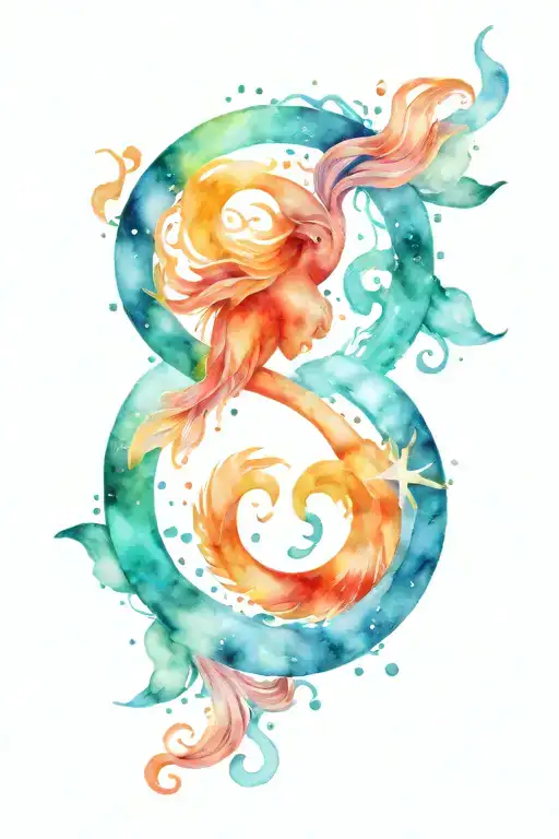 Aquarius And Virgo Zodiac Symbol Combined