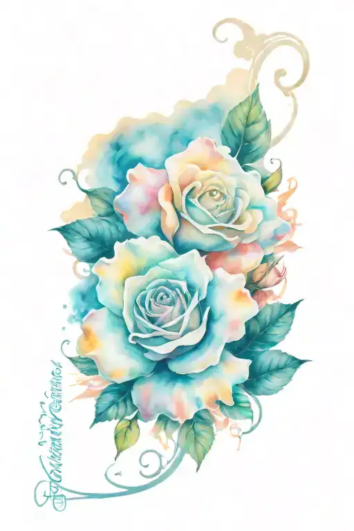 Bible Verse With Clouds And Roses Intertwined