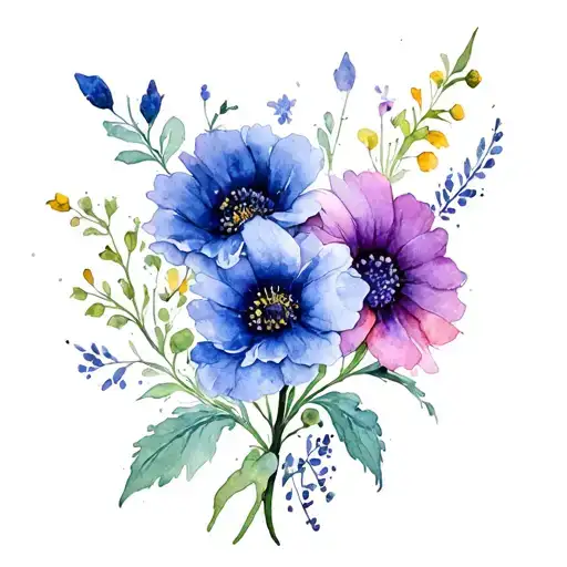 September Birth Flower Intertwined With April Birth Flower