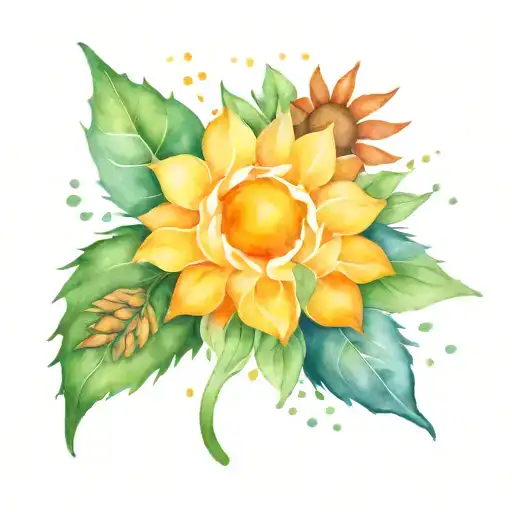 Leo Symbol Sun Flower