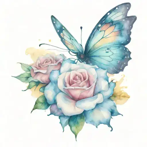 Butterfly With A Rose