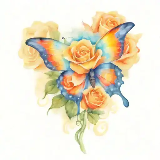 Butterfly With A Rose