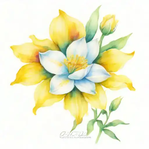 Daffodil And Daisy And Water Lily And Aster Flowers