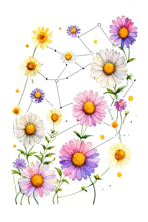 Cancer Constellation Made Of Daisies