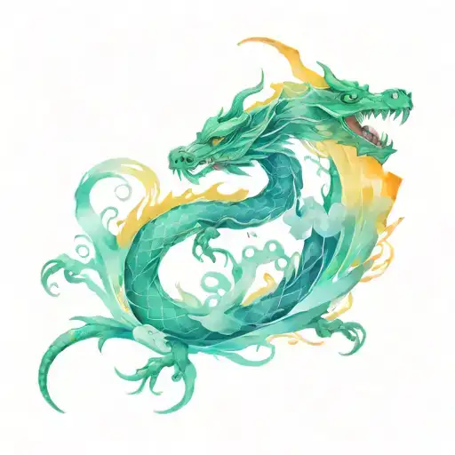 A Futuristic Dragon Blending Traditional Chinese Dragon Elements With A Modern Tech Twist