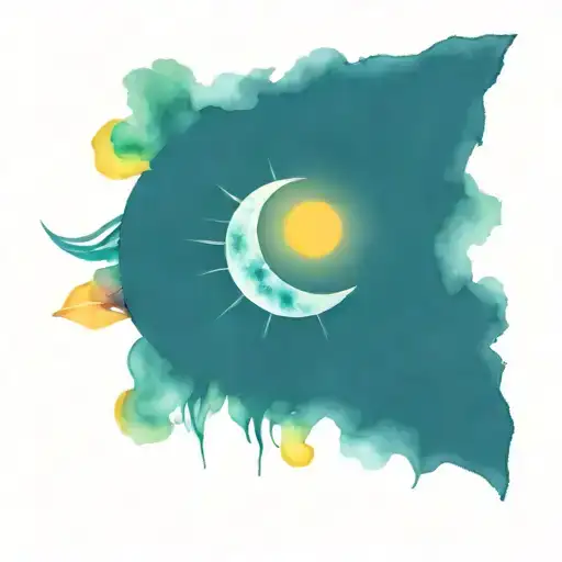 Whimsical Sun And Moon Combined