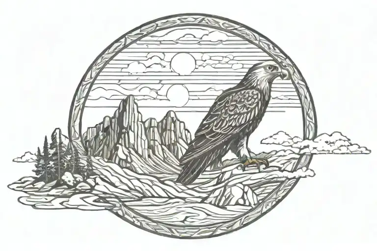 Rocky Falcon Mountain Scape