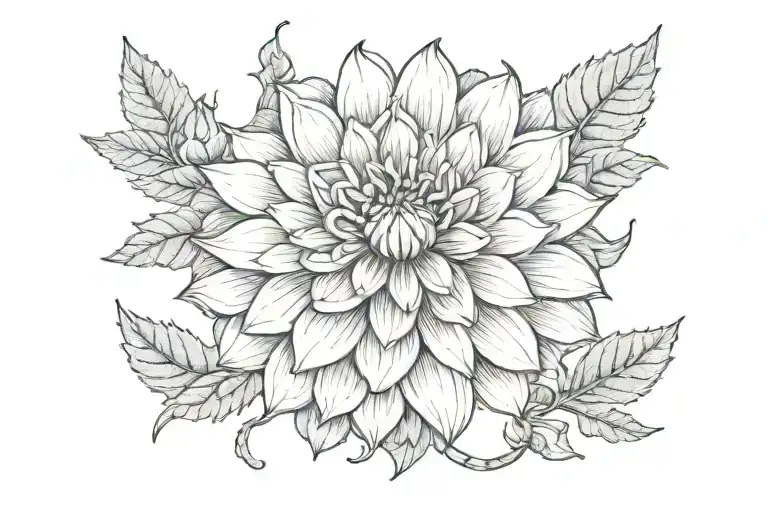 Dahlia With Scorpio Symbol Incorporated