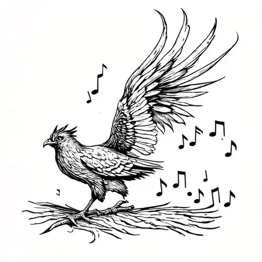 A Ohoenix And Music Notes Uprising